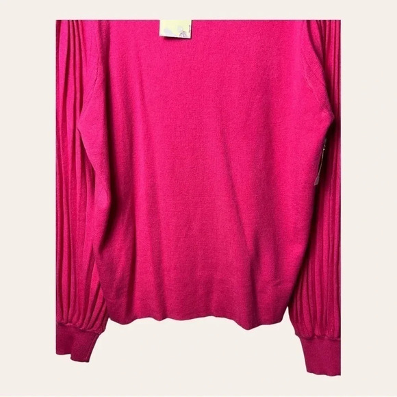 1191. ee:some LONG BALLOON SLEEVE SWEATER HOT PINK IN COLOR SIZE LARGE KNITTED - Picture 7 of 12